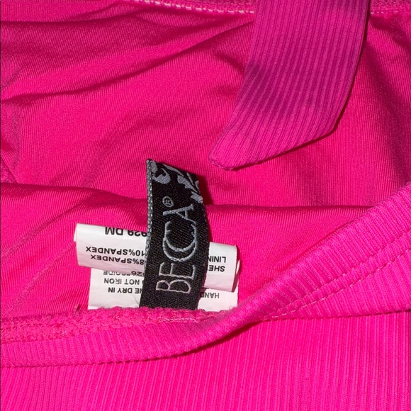 Becca Hot Pink Ribbed Two-Piece Bikini - Picture 3 of 3